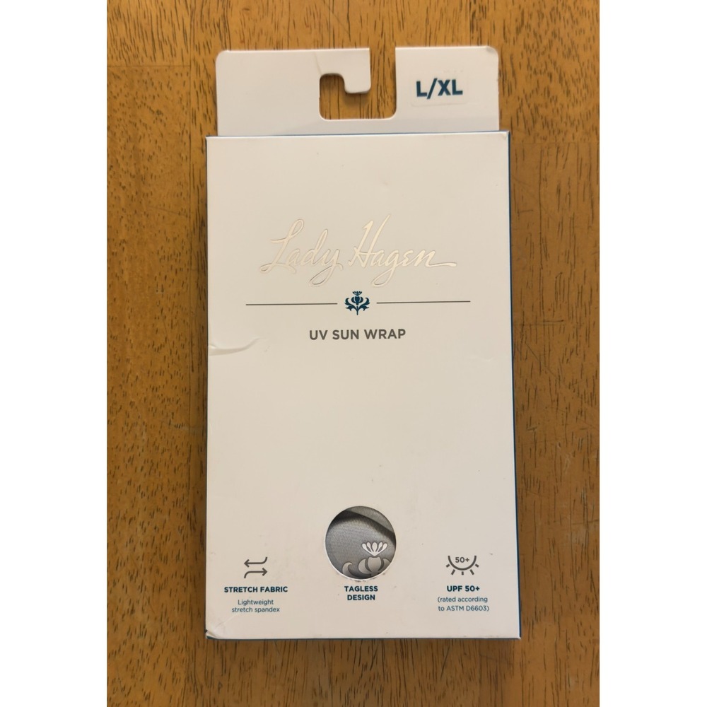 NEW! Lady Hagen Womens Shoulder UV Sun Wrap L/XL Gray UPF 50+ Stretch Tagless - Picture 2 of 3